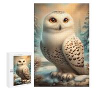 Adult Jigsaw Puzzle1000 PCS Snowy Owl in Winter Scene Teenagers Puzzles Brain Teaser Game Improve Memory Help The Brain Exercise 1000 PCS