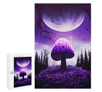 Adult Jigsaw Puzzle1000 PCS Space Purple Mushroom Jigsaw Puzzle Brain Teaser Game Pattern Assembly Unique Birthday And Gifts 1000 PCS