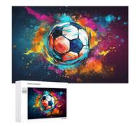 Adult Jigsaw Puzzle1000 PCS Vibrant Soccer Ball Artwork -2 Teenagers Puzzles Brain Teaser Game Home Decoration Unique Birthday And Gifts 1000 PCS