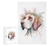 Adult Jigsaw Puzzle1000 PCS Watercolor English Pointer Teenagers Puzzles Brain Teaser Game Improve Memory Help The Brain Exercise 1000 PCS