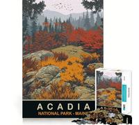 Adult Jigsaw Puzzle1000 Pieces Acadia National Park Exact Cut Art Brain Activity Fun Relax Time Game Christmas Home Art (38x26cm)