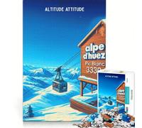 Adult Jigsaw Puzzle1000 Pieces Affiche Alpe D'huez Skieur Altitude, Educational Game, Home Decoration, Enhance Love between Couples 38x26cm