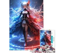 Adult Jigsaw Puzzle1000 Pieces Anime Girl with Fire And Ice Puzzles for Adults Hands-on Game Wall Art Deal As Gifts for The Whole Family (Size 38x52cm)
