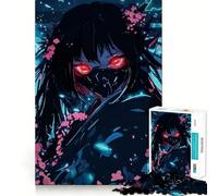 Adult Jigsaw Puzzle1000 Pieces Anime Girl with Red Eyes Exact Cut Art Brain Activity Fun Relax Time Game Christmas Home Art (50x75cm)
