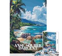 Adult Jigsaw Puzzle1000 Pieces Anse Source D'Argent, Seychelles Beach Practical Game for The Whole Family Home Decoration Toys Train Your Brain And Hands (38X52CM)