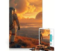 Adult Jigsaw Puzzle1000 Pieces Astronaunt Another Planet Exact Cut Art Brain Activity Fun Relax Time Game Christmas Home Art (38x26cm)