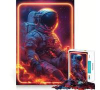 Adult Jigsaw Puzzle1000 Pieces Astronaut In Neon Frame Premium Cut Play Focus Fun Game Idle Fun Time Xmas Leisure Gift (38x52cm)