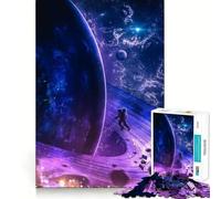 Adult Jigsaw Puzzle1000 Pieces Astronaut on Ringed Planet in Space Premium Cut Play Focus Fun Game Idle Fun Time Xmas Leisure Gift (38x26cm)