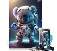 Adult Jigsaw Puzzle1000 Pieces Astronaut Space Koala Bear Exact Cut Art Brain Activity Fun Relax Time Game Christmas Home Art (38x26cm)