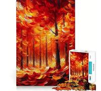 Adult Jigsaw Puzzle1000 Pieces Autumn Forest Painting Premium Cut Play Focus Fun Game Idle Fun Time Xmas Leisure Gift (50x75cm)