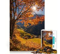 Adult Jigsaw Puzzle1000 Pieces Autumn in The Dolomites Premium Cut Play Focus Fun Game Idle Fun Time Xmas Leisure Gift (50x75cm)