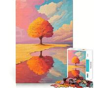 Adult Jigsaw Puzzle1000 Pieces Autumn Tree Reflection Flawless Fit Art Smart Play Gift Slow Game Play Christmas Art Gift (50x75cm)