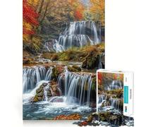 Adult Jigsaw Puzzle1000 Pieces Autumn Waterfall Premium Cut Play Focus Fun Game Idle Fun Time Xmas Leisure Gift (38x52cm)