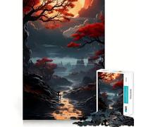 Adult Jigsaw Puzzle1000 Pieces Autumnal River Landscape with Distant City Flawless Fit Art Smart Play Gift Slow Game Play Christmas Art Gift (50x75cm)