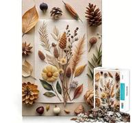 Adult Jigsaw Puzzle1000 Pieces Autumnal Still Life with Dried Elements Flawless Fit Art Smart Play Gift Slow Game Play Christmas Art Gift (50x75cm)