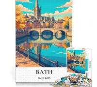 Adult Jigsaw Puzzle1000 Pieces Bath Abbey Riverside Pattern Assembly Educational Games Secret Santa Gifts 38x26cm