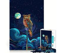 Adult Jigsaw Puzzle1000 Pieces Beautiful Owl At Night Premium Cut Fun Mind Exercise Toy Chill Game Play Birthday Decor Gift (38x26cm)