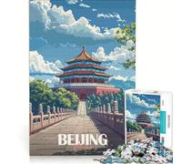 Adult Jigsaw Puzzle1000 Pieces Beijing Temple Bridge, Educational Toy, Precision Cutting, Improving Love between Couples 38x26cm