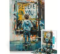 Adult Jigsaw Puzzle1000 Pieces Believe in Yourself Premium Cut Fun Mind Exercise Toy Chill Game Play Birthday Decor Gift (38x26cm)