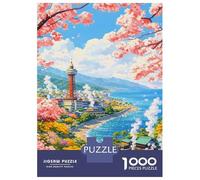 Adult Jigsaw Puzzle1000 Pieces Beppu, Japan Cherry Blossom Scenery Teenager Puzzles DIY Toys A Work of Art Deal As Gifts for The Whole Family 38x26cm/1000pcs