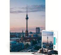 Adult Jigsaw Puzzle1000 Pieces Berlin City TV Tower Premium Cut Fun Mind Exercise Toy Chill Game Play Birthday Decor Gift (50x75cm)
