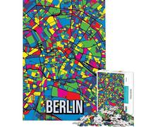 Adult Jigsaw Puzzle1000 Pieces Berlin Pop Art City Map Puzzle For Teenagers Staycation Kill Time for Birthday, Chrismas Birthday Present, Gifts, (Size 38x26cm)
