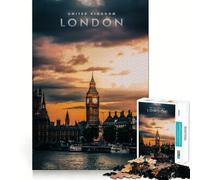 Adult Jigsaw Puzzle1000 Pieces Big Ben Tower Premium Cut Fun Mind Exercise Toy Chill Game Play Birthday Decor Gift (50x75cm)