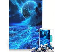 Adult Jigsaw Puzzle1000 Pieces Bioluminescent Xeno Shore, Educational Toy, Precision Cutting, Improving Love between Couples 38x52cm
