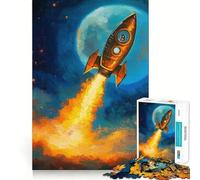 Adult Jigsaw Puzzle1000 Pieces Bitcoin Blast Off Premium Cut Fun Mind Exercise Toy Chill Game Play Birthday Decor Gift (38x26cm)