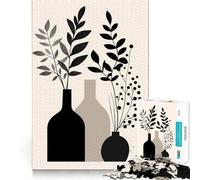 Adult Jigsaw Puzzle1000 Pieces Black And White Floral Still Life Premium Cut Fun Mind Exercise Toy Chill Game Play Birthday Decor Gift (38x26cm)