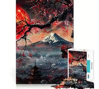 Adult Jigsaw Puzzle1000 Pieces Black Cat ﹨u Red Moon Premium Cut Fun Mind Exercise Toy Chill Game Play Birthday Decor Gift (38x26cm)