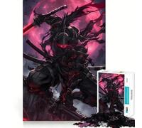 Adult Jigsaw Puzzle1000 Pieces Black Ninja Samurai Clean Edge Game, Focus Building Toy, Slow Play Fun, Xmas Leisure Gift (50x75cm)