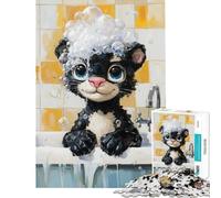 Adult Jigsaw Puzzle1000 Pieces Black Panther Bath Time Fun at Home Activities, Difficult Challenge Home Decoration Toys for Ages 14 And over (50x75cm)