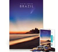 Adult Jigsaw Puzzle1000 Pieces Brazil Rio De Janeiro Tight Cut Fun Problem Solving Toy Leisure Fun Time Birthday Decor Gift (38x52cm)