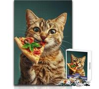 Adult Jigsaw Puzzle1000 Pieces Cat And His Pizza Perfect for Calm Leisure Hours High Grade Precise Cut Play Toy Size 38x52cm