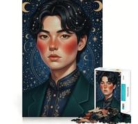 Adult Jigsaw Puzzle1000 Pieces Celestial Portrait of A Young Man Tight Cut Fun Problem Solving Toy Leisure Fun Time Birthday Decor Gift (50x75cm)