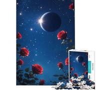 Adult Jigsaw Puzzle1000 Pieces Celestial Roses Under A Cosmic Night Fun at Home Activities, Difficult Challenge Home Decoration Toys for Ages 14 And over (38x52cm)