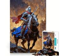 Adult Jigsaw Puzzle1000 Pieces Charge of The Royal Knight Tight Cut Fun Problem Solving Toy Leisure Fun Time Birthday Decor Gift (50x75cm)
