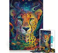 Adult Jigsaw Puzzle1000 Pieces Cheetah Cosmos - Tight Cut Fun Problem Solving Toy Leisure Fun Time Birthday Decor Gift (38x26cm)