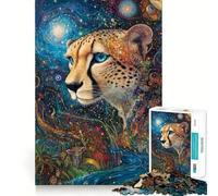 Adult Jigsaw Puzzle1000 Pieces Cheetah Cosmos - Tight Cut Fun Problem Solving Toy Leisure Fun Time Birthday Decor Gift (38x26cm)