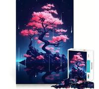 Adult Jigsaw Puzzle1000 Pieces Cherry Blossom Island Tight Cut Fun Problem Solving Toy Leisure Fun Time Birthday Decor Gift (38x26cm)