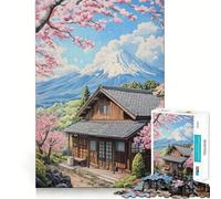 Adult Jigsaw Puzzle1000 Pieces Cherry Blossom Retreat- Tight Cut Fun Problem Solving Toy Leisure Fun Time Birthday Decor Gift (38x52cm)