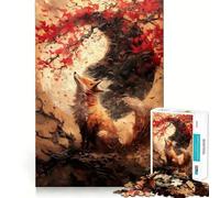 Adult Jigsaw Puzzle1000 Pieces Cherry Fox Yin And Yang Tight Cut Fun Problem Solving Toy Leisure Fun Time Birthday Decor Gift (50x75cm)