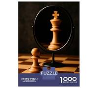 Adult Jigsaw Puzzle1000 Pieces Chess Pawn King Reflection Puzzles for Adults Relaxing Games Staycation Kill Time for Birthday, Chrismas 52x38cm/1000pcs
