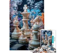 Adult Jigsaw Puzzle1000 Pieces Chess Pieces Underwater Jigsaw for Adults Anti-Stress Toys Difficult Hard Help The Brain Exercise (Size 38x26cm)