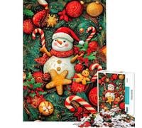 Adult Jigsaw Puzzle1000 Pieces Christmas Snowman Ornament Jigsaw Puzzle Hands-on Game Difficult Challenge Deal As Gifts for The Whole Family (size 50x75cm)