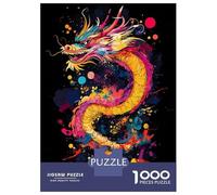 Adult Jigsaw Puzzle1000 Pieces Colorful Japanese Dragon Art Puzzles for Adults Relaxing Games Staycation Kill Time for Birthday, Chrismas 52x38cm/1000pcs