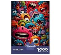 Adult Jigsaw Puzzle1000 Pieces Colorful Monster Collage Art Print Jigsaw for Adults Toy Wall Decor Enhance Memory Unique Birthday And Gifts 70x50cm/1000pcs