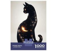 Adult Jigsaw Puzzle1000 Pieces Cosmic Cat Silhouette Puzzles for Adults Relaxing Games Staycation Kill Time for Birthday, Chrismas 70x50cm/1000pcs