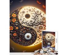 Adult Jigsaw Puzzle1000 Pieces Cosmic Harmony Yin Yang Educational Game Suitable for Couples Anti-Stress Toys Train Your Brain And Hands (38X52CM)